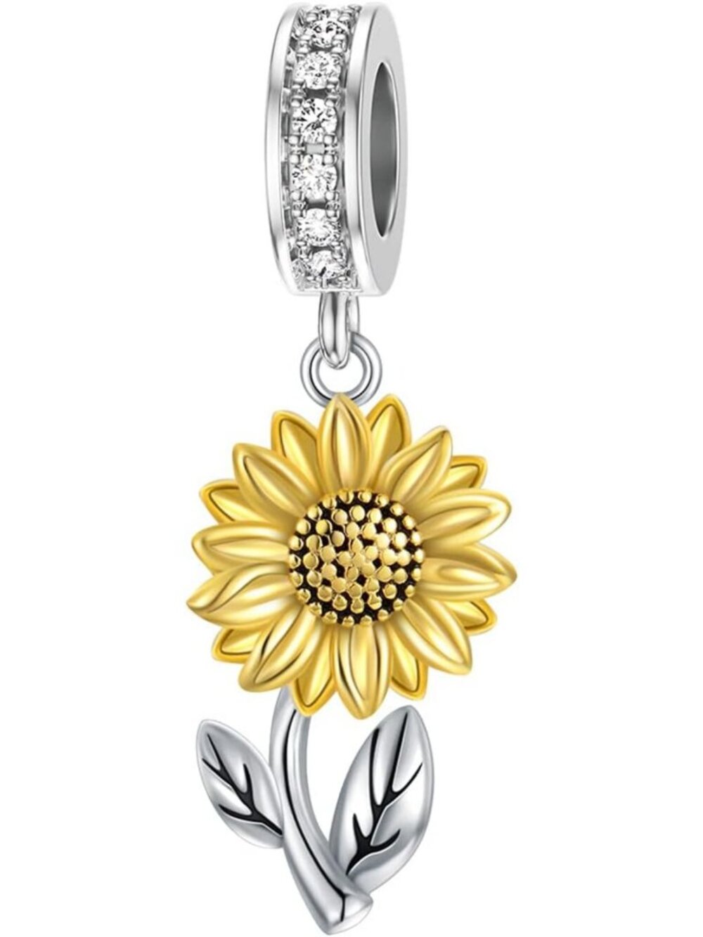 Sterling Silver Bracelet Charms Set - Sunflower, Stethoscope, Dragonfly & Anchor